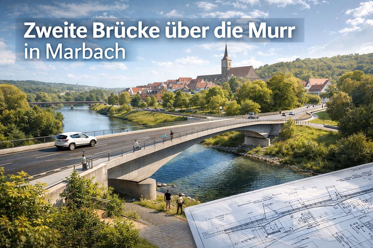 Marbach plant zweite Brücke über die Murr