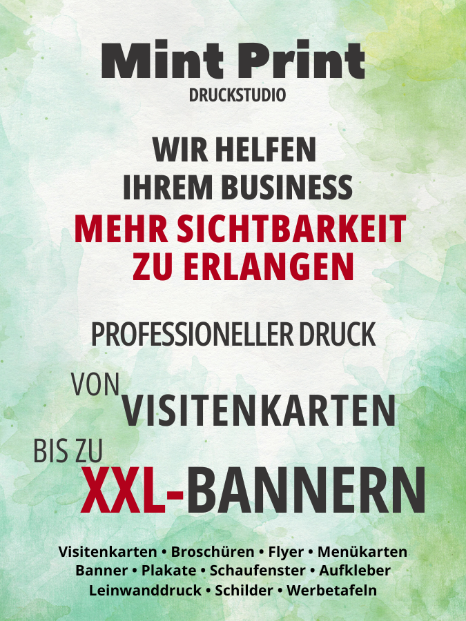 Herstellung von Schildern und Werbeständen. Visitenkarten, Broschüren und Flyer