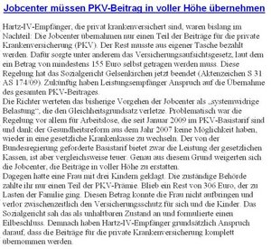 Jobcenter müssen PKV-Beitrag in voller Höhe übernehmen
