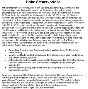 Was versteht man unter Rürup-Rente (Basisrente)?