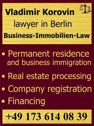 Russian (Russian-speaking) lawyer in Germany, in Berlin. Real estate in Berlin, in Germany.