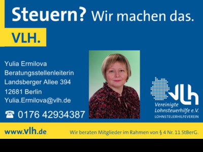 Юлия Ермилова / Консультационный центр VLH e. V. - Lohnsteuerhilfeverein