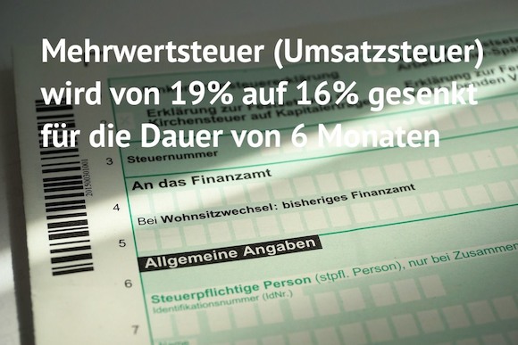 Временное снижение НДС до 16% в Германии