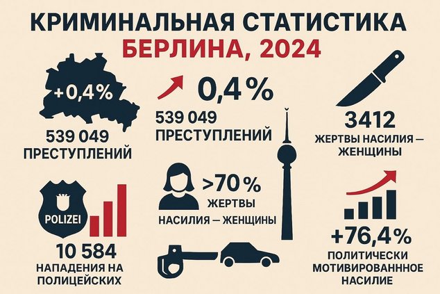 БЕРЛИН: УДРУЧАЮЩАЯ СТАТИСТИКА ЗА 2024 ГОД…
