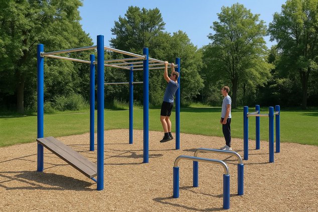 В Ганновере открыли современную зону калистеники в парке Vinnhorst