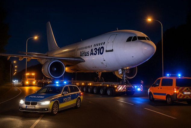 Spektakulärer Transport: Airbus A310 wird von Hannover in den Serengeti-Park gebracht